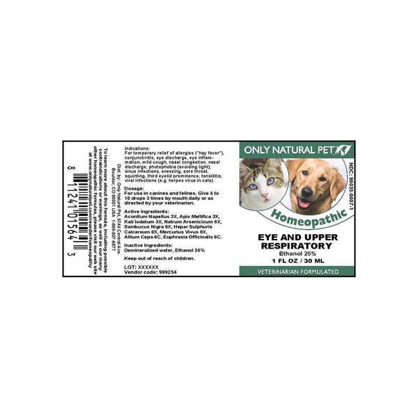 Eye & Upper Respiratory Homeopathic Remedy Only Natural Pet