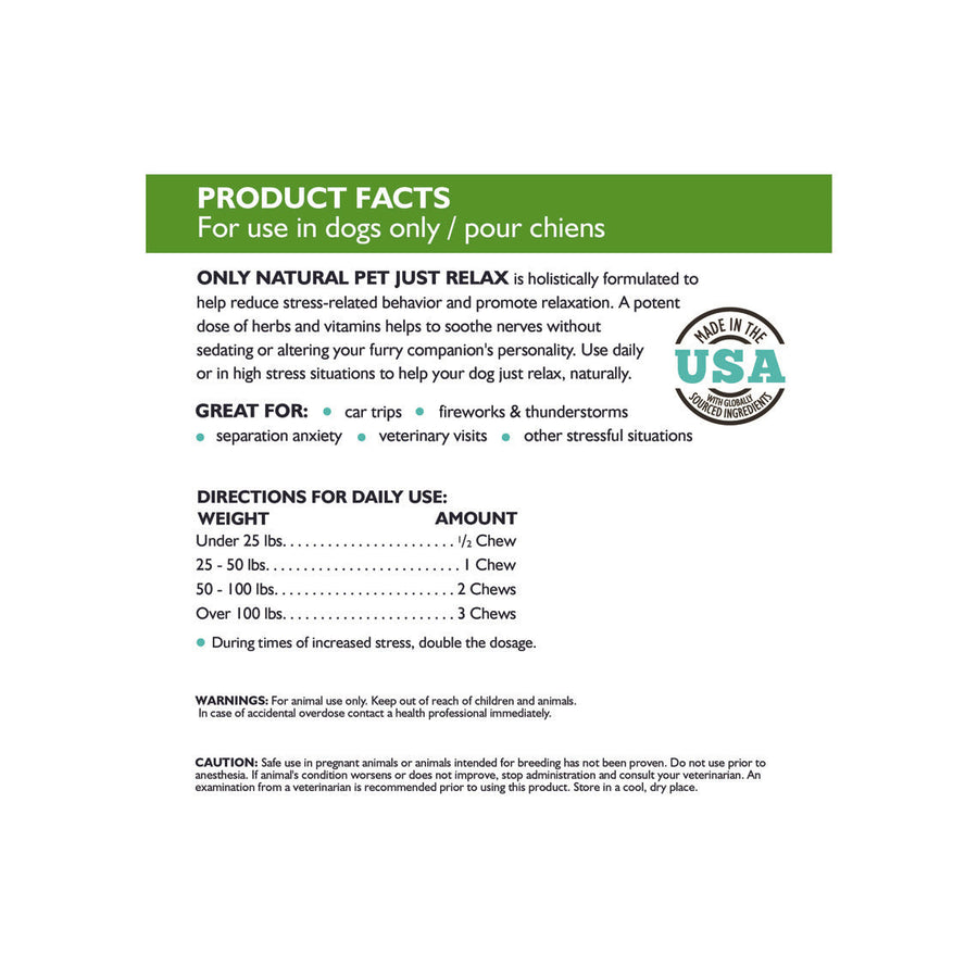 Only Natural Pet Just Relax Herbal Calming Soft Chews