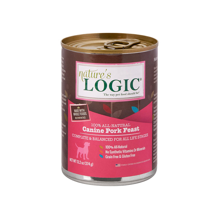 Nature's Logic Canine Pork Feast 13.2 oz Canned Wet Food for Dogs