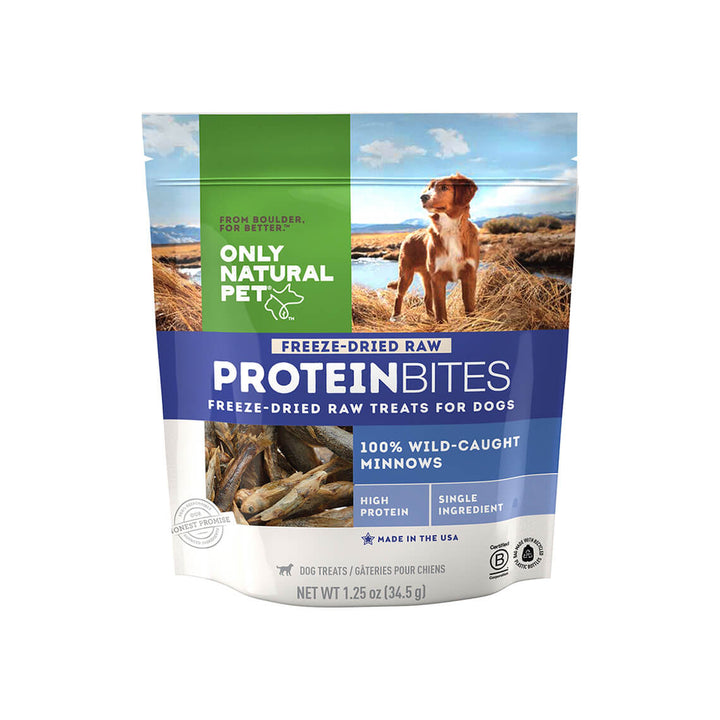 Only Natural Pet ProteinBites Freeze-Dried Raw Wild-Caught Minnow Treats for Dogs