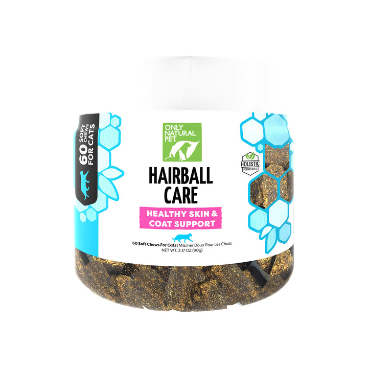 Only Natural Pet Hairball Care Healthy Skin & Coat Support Soft Chews for Cats Jar