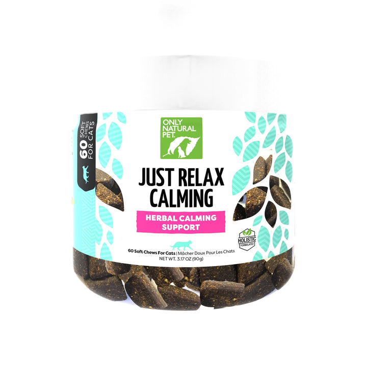 Only Natural Pet Just Relax Herbal Calming Support Soft Chews for Cats Jar