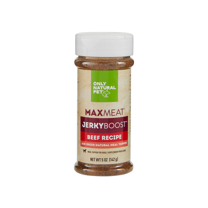 Only Natural Pet MaxMeat Jerky Boost Air-Dried Natural Meal Topper Beef Recipe for Dogs Jar