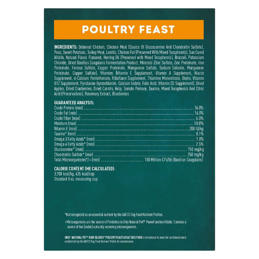 Raw Blends Poultry Feast Grain Free Dog Food Only Natural Pet