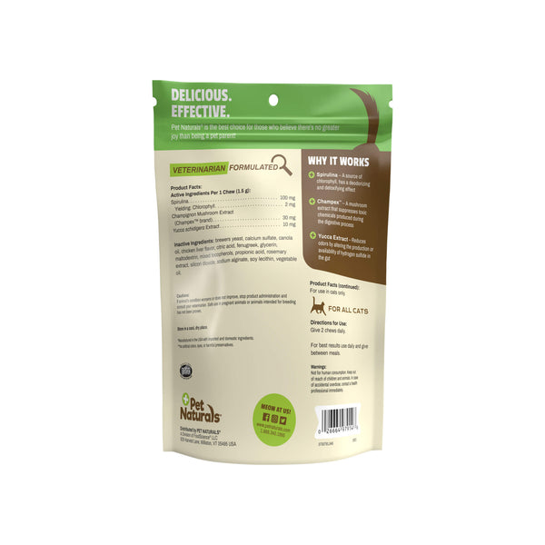 Pet Naturals of Vermont Clean Scat 45 Soft Chews for Cats Back of Bag