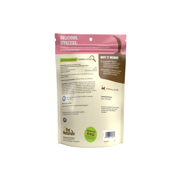 Pet Naturals of Vermont Daily Probiotic Cat Soft Chews Back of the Bag