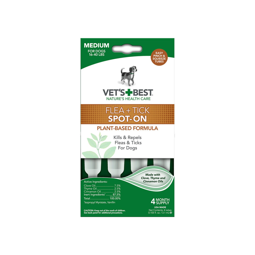 Vet's Best Flea & Tick Drops for Dogs Only Natural Pet