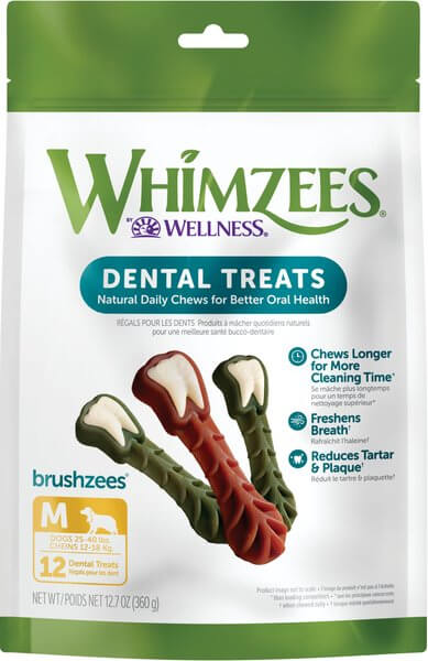 Whimzees Brushzees Dental Treats - Medium