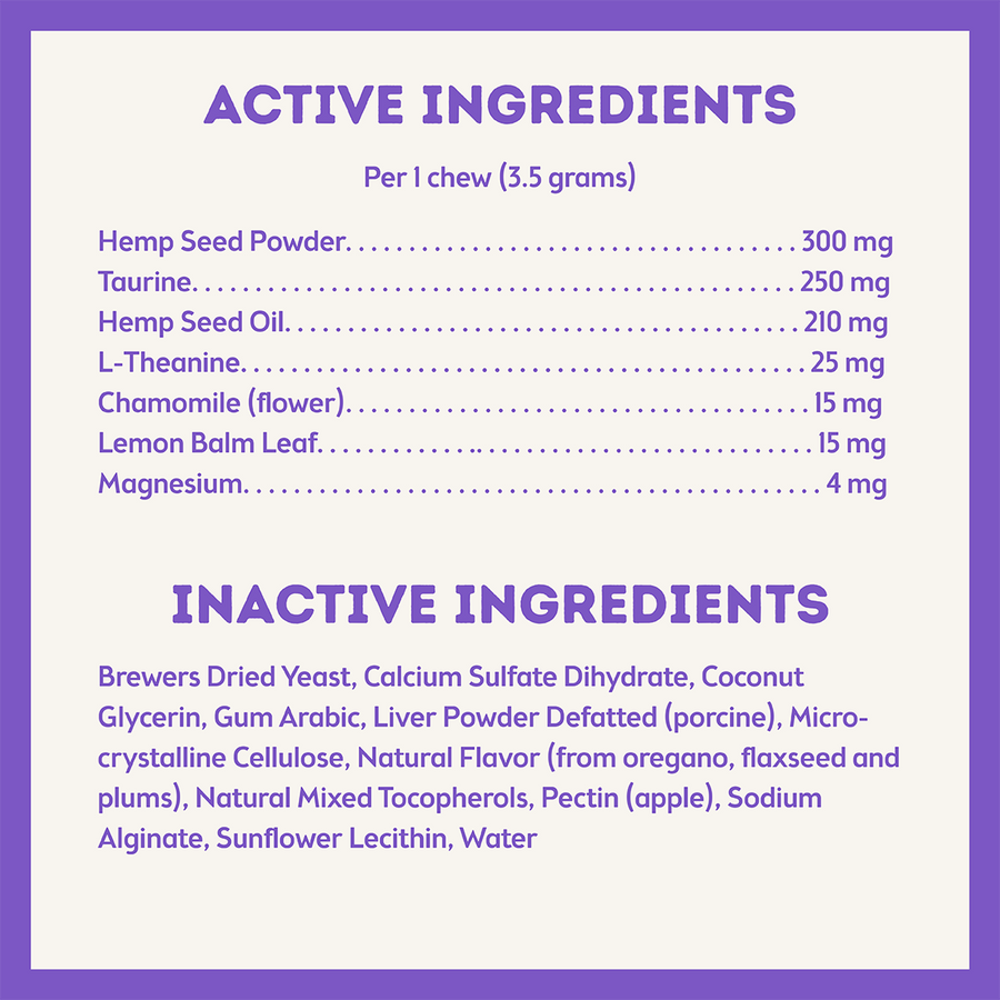 Only Natural Pet Hemp Calming Support Soft Chews for Dogs